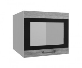 Лофт ВПГСФ 500 шкаф верхний горизонтальный со стеклом высокий с фотопечатью (Дуб майский/корпус Серый) в Искитиме - iskitim.katalogmebeli.com | фото