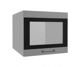 Лофт ВПГСФ 500 шкаф верхний горизонтальный со стеклом высокий с фотопечатью (Штукатурка серая/корпус Серый) в Искитиме - iskitim.katalogmebeli.com | фото