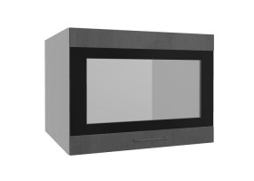 Лофт ВПГСФ 600 шкаф верхний горизонтальный со стеклом высокий с фотопечатью (Бетон темный/корпус Серый) в Искитиме - iskitim.katalogmebeli.com | фото