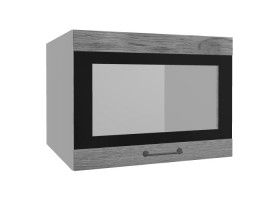 Лофт ВПГСФ 600 шкаф верхний горизонтальный со стеклом высокий с фотопечатью (Дуб цикорий/корпус Серый) в Искитиме - iskitim.katalogmebeli.com | фото