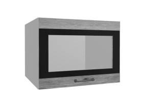 Лофт ВПГСФ 600 шкаф верхний горизонтальный со стеклом высокий с фотопечатью (Дуб майский/корпус Серый) в Искитиме - iskitim.katalogmebeli.com | фото