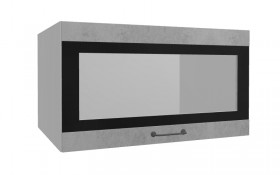 Лофт ВПГСФ 800 шкаф верхний горизонтальный со стеклом высокий с фотопечатью (Бетон светлый/корпус Серый) в Искитиме - iskitim.katalogmebeli.com | фото