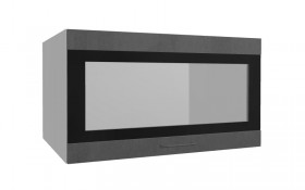Лофт ВПГСФ 800 шкаф верхний горизонтальный со стеклом высокий с фотопечатью (Бетон темный/корпус Серый) в Искитиме - iskitim.katalogmebeli.com | фото