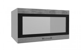 Лофт ВПГСФ 800 шкаф верхний горизонтальный со стеклом высокий с фотопечатью (Дуб цикорий/корпус Серый) в Искитиме - iskitim.katalogmebeli.com | фото