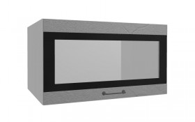 Лофт ВПГСФ 800 шкаф верхний горизонтальный со стеклом высокий с фотопечатью (Штукатурка серая/корпус Серый) в Искитиме - iskitim.katalogmebeli.com | фото