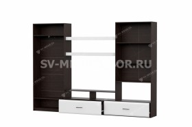 Мебель для гостиной МГС 7 Исполнение 1 Дуб Венге/Белый глянец в Искитиме - iskitim.katalogmebeli.com | фото