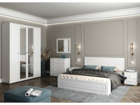 Модульная спальня Барселона (Белый/Белый глянец) в Искитиме - iskitim.katalogmebeli.com | фото