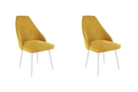 Набор стульев Милан 2 шт (желтый велюр/белый) в Искитиме - iskitim.katalogmebeli.com | фото