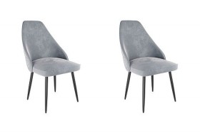 Набор стульев Милан 2 шт (серый велюр/черный) в Искитиме - iskitim.katalogmebeli.com | фото