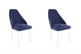 Набор стульев Милан 2 шт (синий велюр/белый) в Искитиме - iskitim.katalogmebeli.com | фото