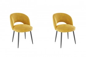 Набор стульев Моли 2 шт (жёлтый велюр/черный) в Искитиме - iskitim.katalogmebeli.com | фото