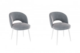 Набор стульев Моли 2 шт (серый велюр/белый) в Искитиме - iskitim.katalogmebeli.com | фото
