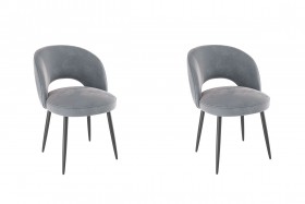 Набор стульев Моли 2 шт (серый велюр/черный) в Искитиме - iskitim.katalogmebeli.com | фото