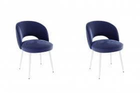 Набор стульев Моли 2 шт (синий велюр/белый) в Искитиме - iskitim.katalogmebeli.com | фото