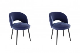 Набор стульев Моли 2 шт (синий велюр/черный) в Искитиме - iskitim.katalogmebeli.com | фото