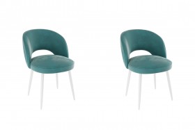 Набор стульев Моли 2 шт (зеленый велюр/белый) в Искитиме - iskitim.katalogmebeli.com | фото