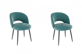 Набор стульев Моли 2 шт (зеленый велюр/черный) в Искитиме - iskitim.katalogmebeli.com | фото 1