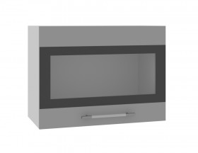 Олива ВПГСФ 600 Шкаф верхний горизонтальный со стеклом с фотопечатью высокий (Снег глянец/корпус Серый) в Искитиме - iskitim.katalogmebeli.com | фото
