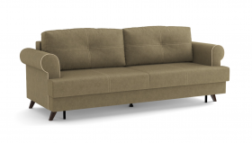 Оливер / диван - кровать 3-х местн. (еврокнижка) (велюр велутто коричневый 23 в Искитиме - iskitim.katalogmebeli.com | фото