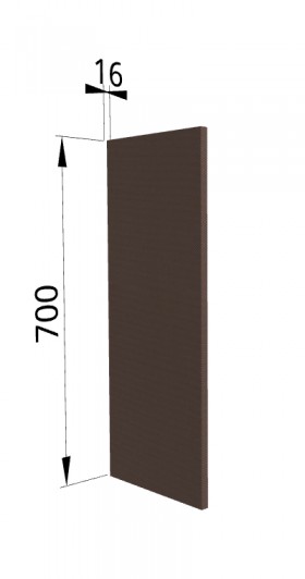 Панель торцевая П Квадро (для шкафа верхнего) Шоколад кожа в Искитиме - iskitim.katalogmebeli.com | фото