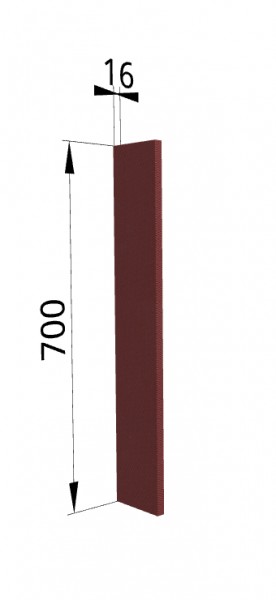 Панель торцевая ПТ 400 Квадро (для шкафа торцевого верхнего) Красная кожа в Искитиме - iskitim.katalogmebeli.com | фото