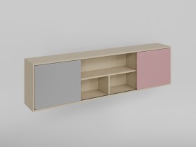 Полка между шкафами 1660 Грэйси (Розовый/Серый/корпус Клен) в Искитиме - iskitim.katalogmebeli.com | фото