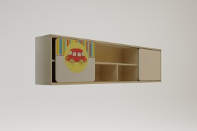 Полка между шкафами 1660 Клаксон (Бежевый/корпус Клен) в Искитиме - iskitim.katalogmebeli.com | фото