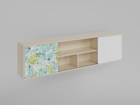 Полка между шкафами 1660 Твит (Белый/корпус Клен) в Искитиме - iskitim.katalogmebeli.com | фото