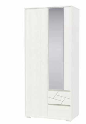 Шкаф 2-х дверный с ящиками Аделина 1000 Рамух белый в Искитиме - iskitim.katalogmebeli.com | фото