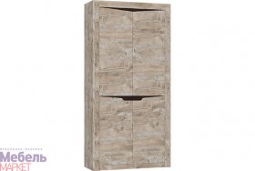 Шкаф 2-х створчатый комбинированный Хилтон (Дуб юкон/Гранж) в Искитиме - iskitim.katalogmebeli.com | фото 1