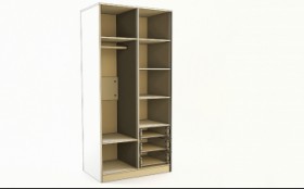 Шкаф 2-х створчатый с ящиками Флёр (Белый/корпус Клен) в Искитиме - iskitim.katalogmebeli.com | фото 2