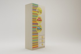 Шкаф 2-х створчатый с ящиками Клаксон (Бежевый/корпус Клен) в Искитиме - iskitim.katalogmebeli.com | фото 1