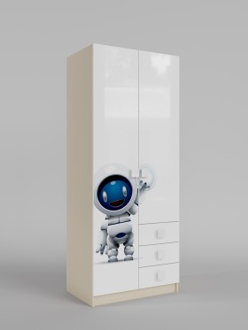 Шкаф 2-х створчатый с ящиками Санни (Белый/корпус Клен) в Искитиме - iskitim.katalogmebeli.com | фото