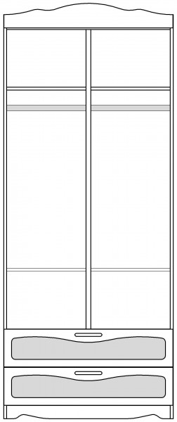 Шкаф 2-х створчатый с ящиками серии Иллюзия 71 Бордовый в Искитиме - iskitim.katalogmebeli.com | фото 5