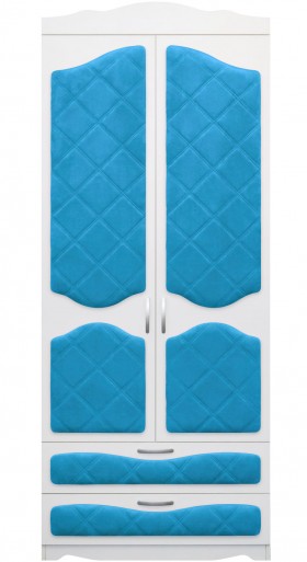 Шкаф 2-х створчатый с ящиками серии Иллюзия 84 Ярко-голубой в Искитиме - iskitim.katalogmebeli.com | фото 1