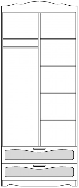 Шкаф 2-х створчатый с ящиками серии Иллюзия 99 Серый в Искитиме - iskitim.katalogmebeli.com | фото 4