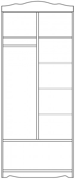 Шкаф 2-х створчатый серии Иллюзия 99 Серый в Искитиме - iskitim.katalogmebeli.com | фото 4