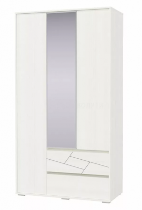 Шкаф 3-х дверный с ящиками Аделина 1200 Рамух белый в Искитиме - iskitim.katalogmebeli.com | фото