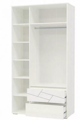 Шкаф 3-х дверный с ящиками Аделина 1200 Рамух белый в Искитиме - iskitim.katalogmebeli.com | фото 3