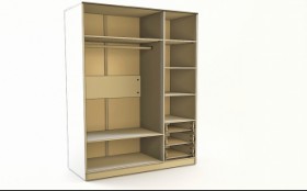 Шкаф 3-х створчатый с ящиками Бэлла (Выбеленное дерево/Белый) в Искитиме - iskitim.katalogmebeli.com | фото 3