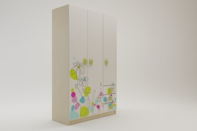 Шкаф 3-х створчатый с ящиками Флёр (Белый/корпус Клен) в Искитиме - iskitim.katalogmebeli.com | фото