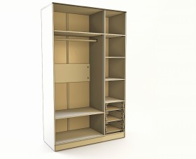 Шкаф 3-х створчатый с ящиками Грэйси (Розовый/Серый/корпус Клен) в Искитиме - iskitim.katalogmebeli.com | фото 3