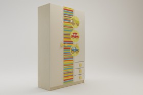 Шкаф 3-х створчатый с ящиками Клаксон (Бежевый/корпус Клен) в Искитиме - iskitim.katalogmebeli.com | фото