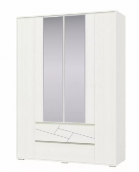 Шкаф 4-х дверный с ящиками Аделина 1600 Рамух белый в Искитиме - iskitim.katalogmebeli.com | фото 1