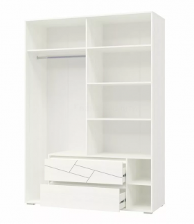 Шкаф 4-х дверный с ящиками Аделина 1600 Рамух белый в Искитиме - iskitim.katalogmebeli.com | фото 3