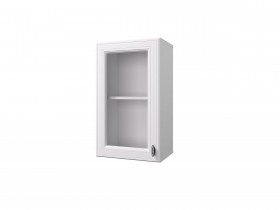 Шкаф 40 с витриной Ева (Белый Софт/Белый) в Искитиме - iskitim.katalogmebeli.com | фото