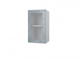 Шкаф 40 с витриной Лофт (Камень Оленна/Белый) в Искитиме - iskitim.katalogmebeli.com | фото