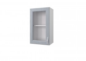 Шкаф 40 с витриной Принцесса (Серый/корпус Белый) в Искитиме - iskitim.katalogmebeli.com | фото