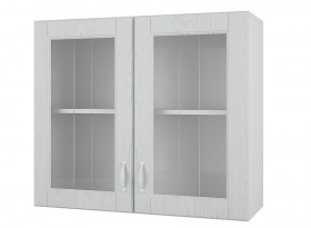 Шкаф 80 с 2-мя витринами Камелия (Арктик/корпус Белый) в Искитиме - iskitim.katalogmebeli.com | фото