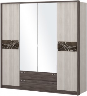 Шкаф четырехстворчатый с зеркалом Шк69.1 Николь в Искитиме - iskitim.katalogmebeli.com | фото 1